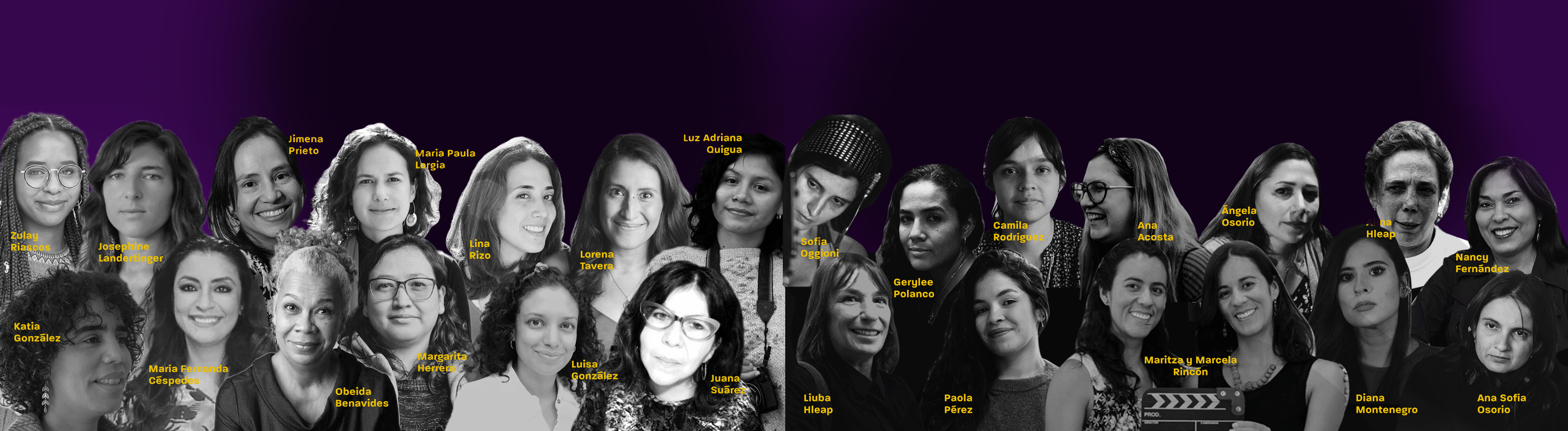 Mosaico con rostros de veintiséis mujeres