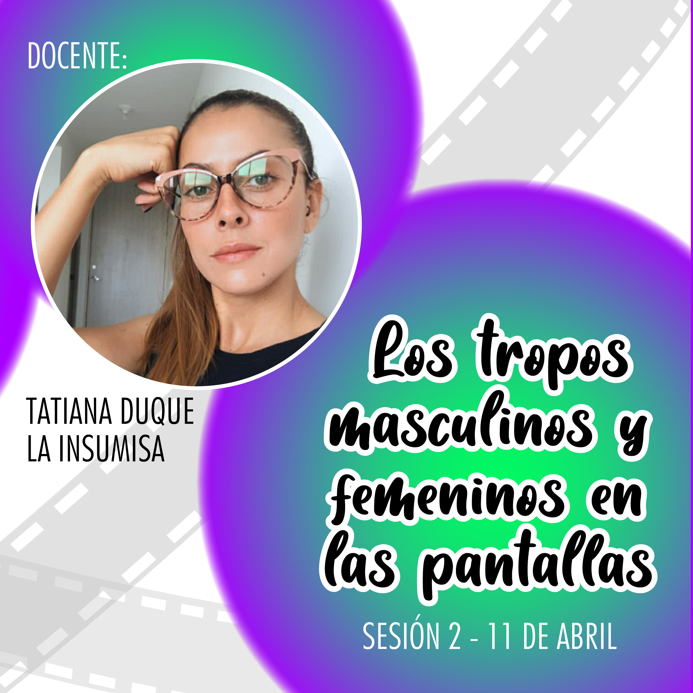 Pieza promocional del Fem Lab con la foto de Tatiana Duque